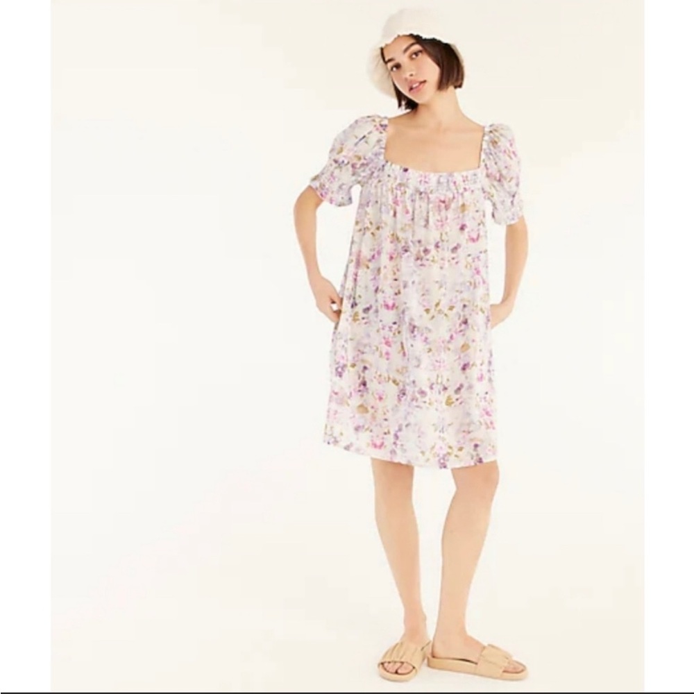 34. Flora Obscura X J.Crew puff-sleeve beach dress in kaleidoscope floral